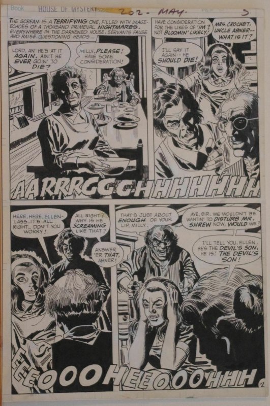 MIKE SEKOWSKY / FRANK GIACOIA original art, HOUSE of MYSTERY #202, 11x16, 1972