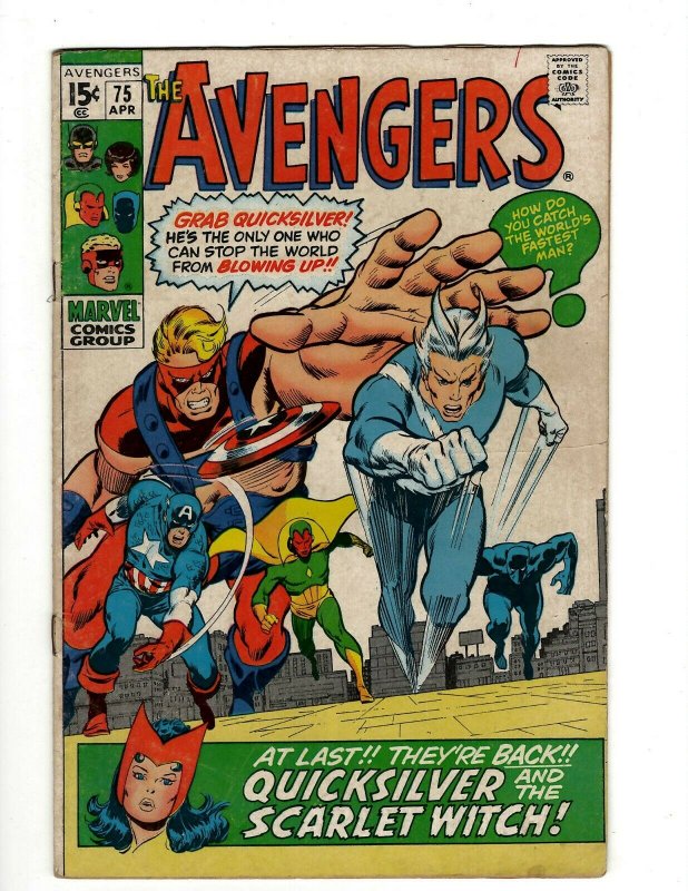 Avengers # 75 VF Marvel Comic Book Hulk Thor Captain America Iron Man OF2