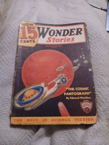 Wonder Stories October 1935 Science Fiction Gernsback Hamilton Pulp Magazine