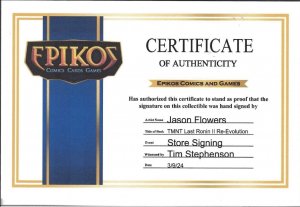 TMNT The Last Ronin II Re-Evolution #1 2024 Jason Flowers Cover Signed IDW EB200