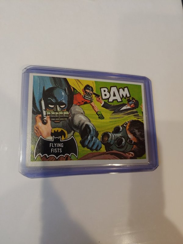 BATMAN black bat/orange back card #44 Topps 1966