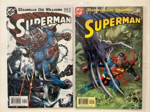 Lot Of 2 Superman #207 + 214 DC COMICS 2005 Brian Azzarello & Jim Lee 