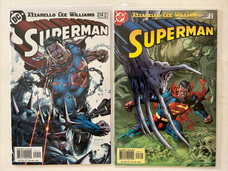 Lot Of 2 Superman #207 + 214 DC COMICS 2005 Brian Azzarello & Jim Lee 