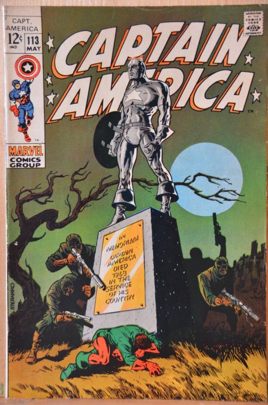 Captain America #113 (1969) Steranko Art!!! High Grade! Key issue! 9.0