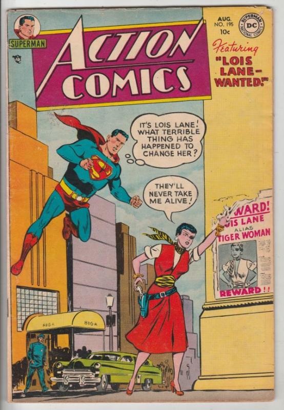 Action Comics #195 (Aug-54) FN+ Mid-High-Grade Superman