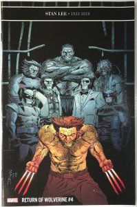 RETURN OF WOLVERINE Comic # 4 — Shalvey Variant Stan Lee Cover — 2019 Marvel