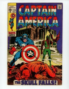 (1969) Captain America #119 - THE SKULL FALLS! (5.5/6.0)