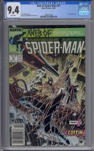 WEB OF SPIDER-MAN #31 CGC 9.4 KRAVEN'S LAST HUNT WHITE PAGES NEWSSTAND 1006