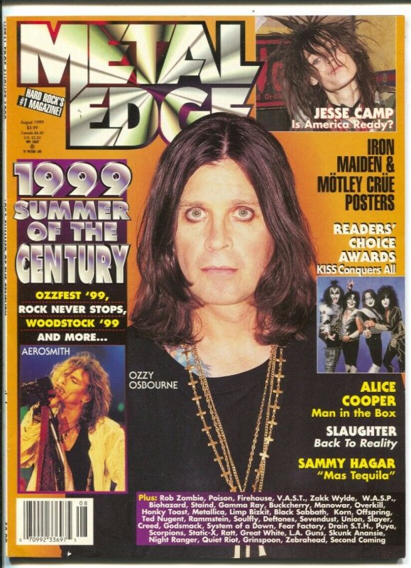 Metal Edge 8/1999-Ozzy Osbourne cover-Alice Cooper-Slaughter-Iron Maiden-VF