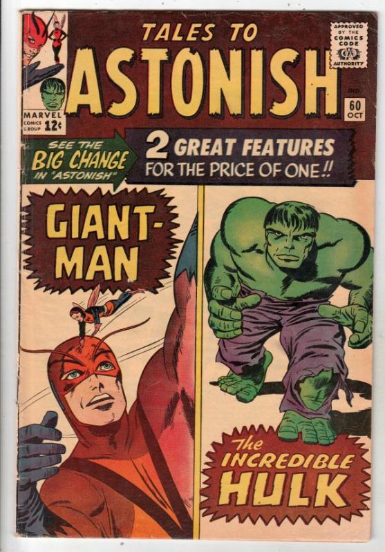 Tales to Astonish #60 (Oct-64) FN+ Mid-High-Grade Giant-Man, Hulk