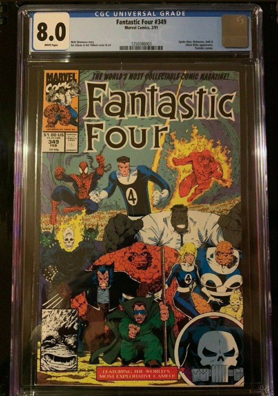 FANTASTIC FOUR 349 CGC 8.0 WHITE PAGES WOLVERINE PUNISHER HULK MARVEL COMICS