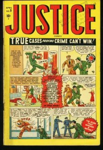 JUSTICE #9-1948-PRE-CODE CRIME-MARVEL VG