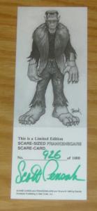 Limited Edition Scare-Sized FRANKENSCARE Scare-Card - signed/numbered (926/1000)