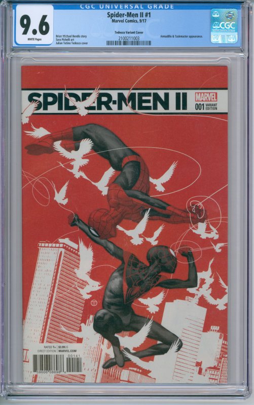 Spider-Men II #1 CGC 9.6 Marvel Comics 2017 Tedesco Variant