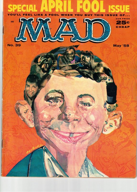 MAD #39 (1958) Early issue key! Alfred E Numan April Fools VF+! Utah CERTIFICATE