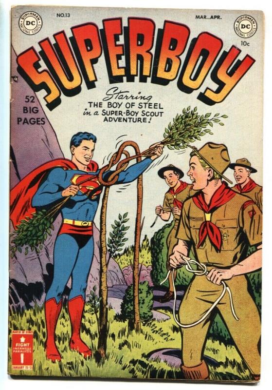 SUPERBOY #13 1951-DC-Boy Scouts of America issue Golden-Age FN- 