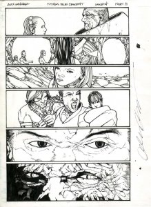 Fathom Blue Descent #4 pg 10 Original Art by Alex Sanchez Signed -2010 Aspen