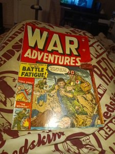 WAR ADVENTURES #1 Shell Shock cover! 1952-ATLAS-GEORGE TUSKA Sol Brodsky Cover