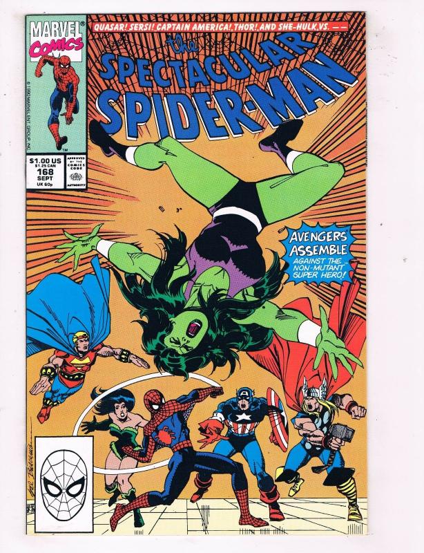 The Spectacular Spider-Man #168 NM Marvel Comics Comic Book Sept 1990 DE45