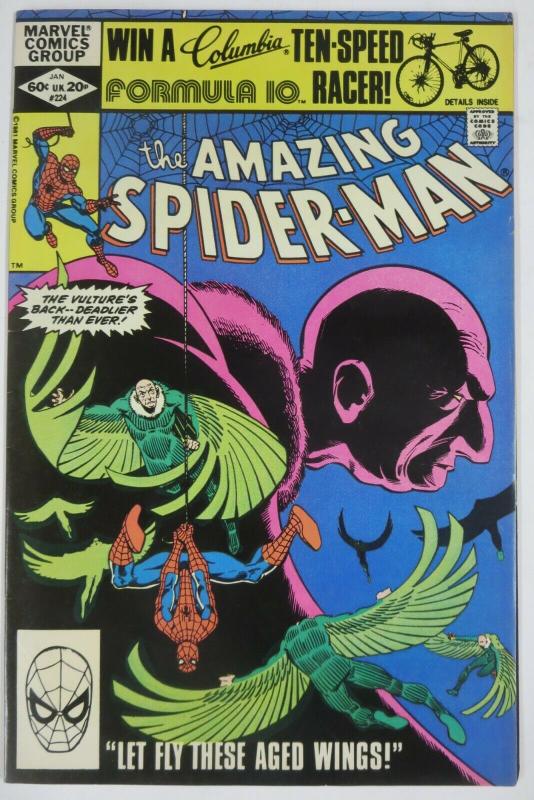 AMAZING SPIDER-MAN  #224 (Marvel,1/1982)  (VG+) Vulture! Stern & Romita Jr.