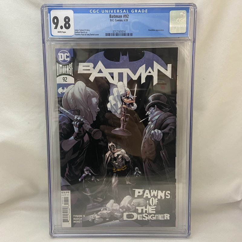 Batman #92 (2020) D.C. Comics CGC 9.8 NM/MT Punchline Appearance, White Pages!