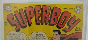Superboy #1 ~ DC 1949 ~ CGC 4.0 ~ Superman Cover and Appearance