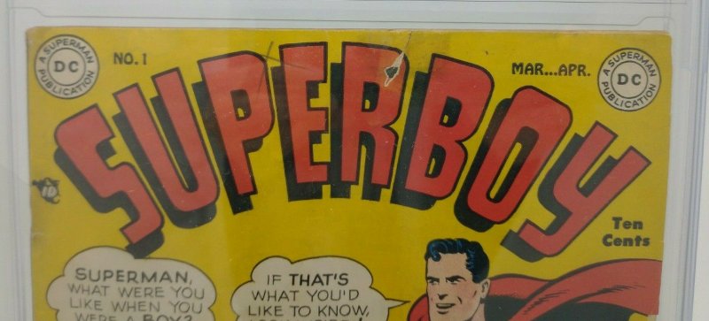 Superboy #1 ~ DC 1949 ~ CGC 4.0 ~ Superman Cover and Appearance