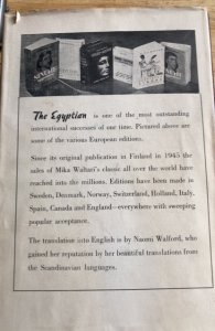 The Egyptian, 1954 second print, WALTARI great dust jacket