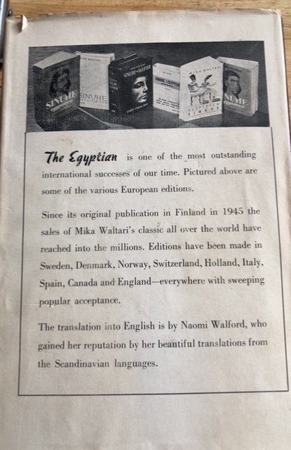 The Egyptian, 1954 second print, WALTARI great dust jacket