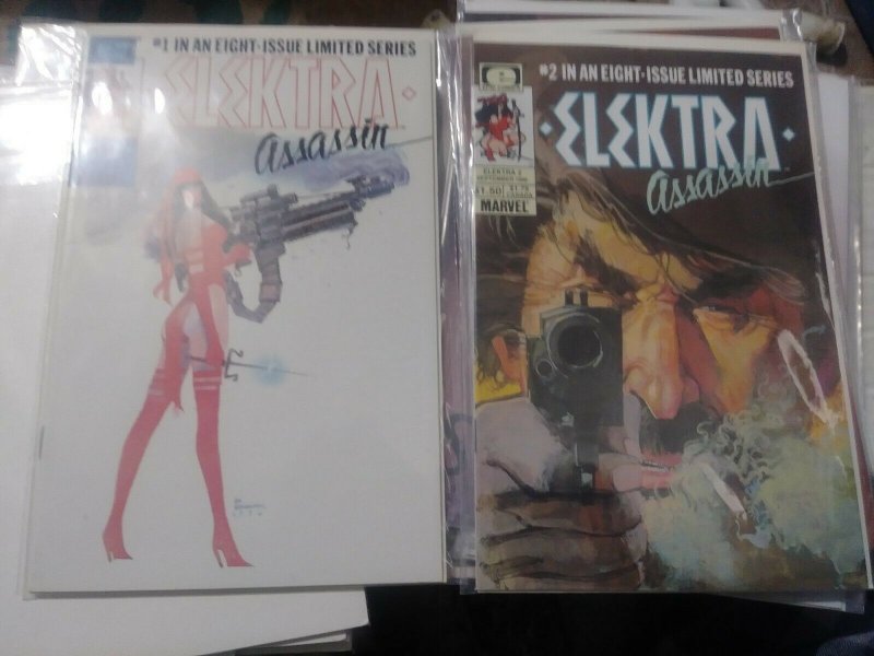 ELEKTRA ASSASSIN # 1,2 1986 MARVEL EPIC, FRANK MILLER+ Bill Sienkiewicz.