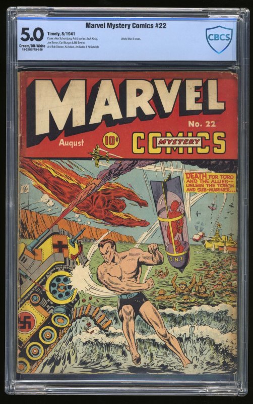 Marvel Mystery Comics #22 CBCS VG/FN 5.0 Cream To Off White Timely