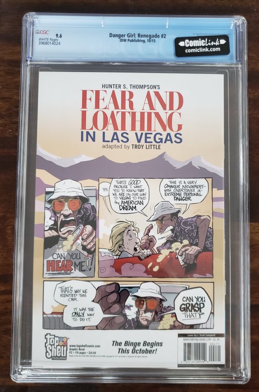 Danger Girl: Renegade 2 CGC 9.6 Single Highest Graded Copy By CGC