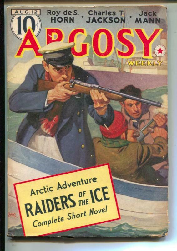 Argosy Pulp 8/12/39- RAIDERS OF THE ICE -Roy de S. Horn- low grade