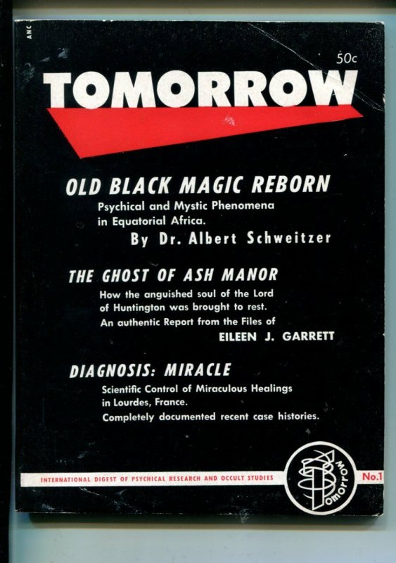 TOMORROW #1-FALL 1954-BIZARRE-OCCULT-BLACK MAGIC-PULP THRILLS-SOUTHERN STATES-vf