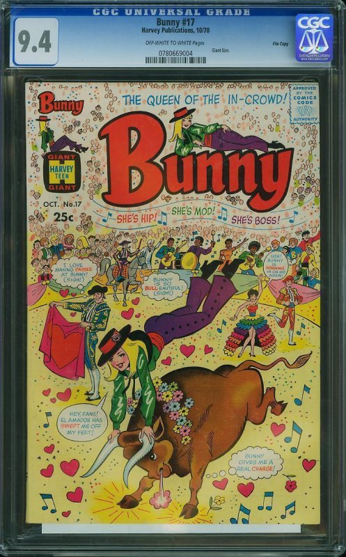 Bunny #17 (1970) CGC 9.4 NM