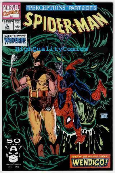 SPIDER-MAN #9, NM+, Todd McFarlane, 1990, Wolverine, more SM in store