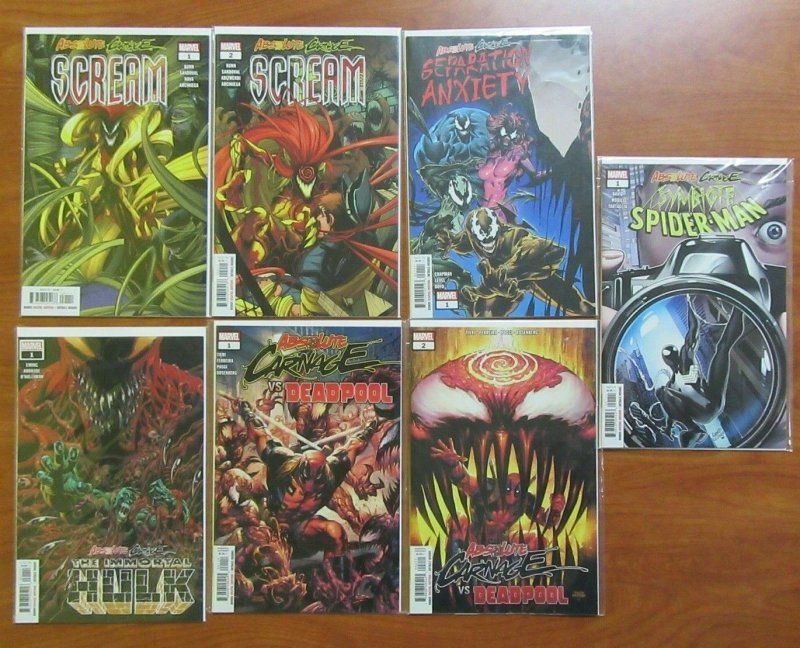 Absolute Carnage #1-5 Complete & Tie-ins Lot of 13 Scream Deadpool Marvel VF/NM