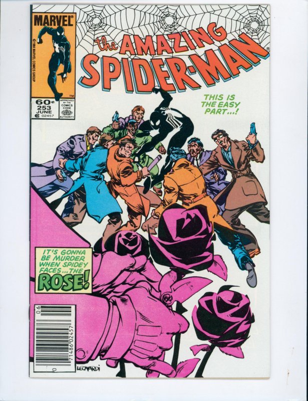 The Amazing Spider-Man #253 (1984) Newsstand 1st app of Richard Fisk as The Rose