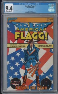 AMERICAN FLAGG 1 CGC 9.4 NM OWW 1983 1st App Reuben Flagg Howard Chaykin KEY!