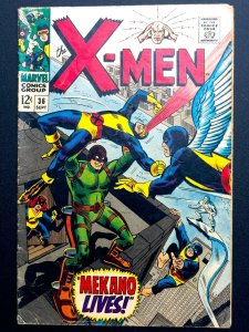 The X-Men #36 (1967) - [KEY] 1st Appearance of Mekano - GD+