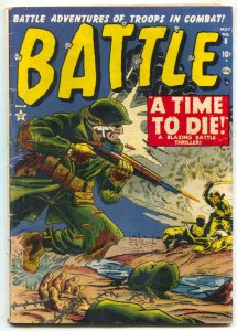 Battle #8 1952- Atlas War Comic- Korean War VG