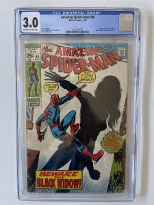 AMAZING SPIDER-MAN #86 CGC 3.0 - ORIGIN OF BLACK WIDOW (1970)