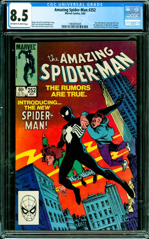 Amazing Spider-Man #252 CGC Graded 8.5 Ties with Marvel Team-Up #141 for 1st ...