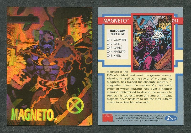 1992 Marvel Impel Wolverine & Magneto Hologram Insert  Set  NM