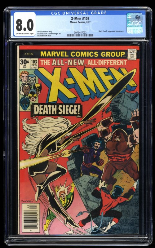 X-Men #103 CGC VF 8.0 Off White to White Juggernaut!