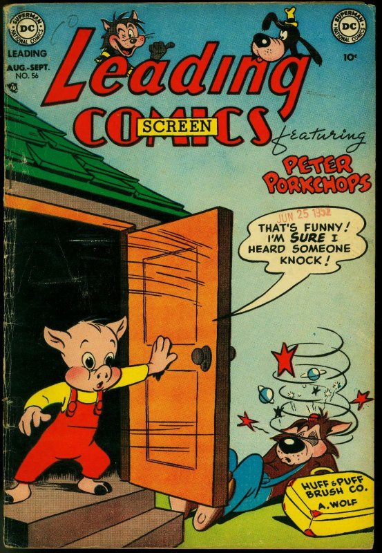 LEADING SCREEN COMICS #56 1952-DC COMIC-PETER PORKCHOPS VG