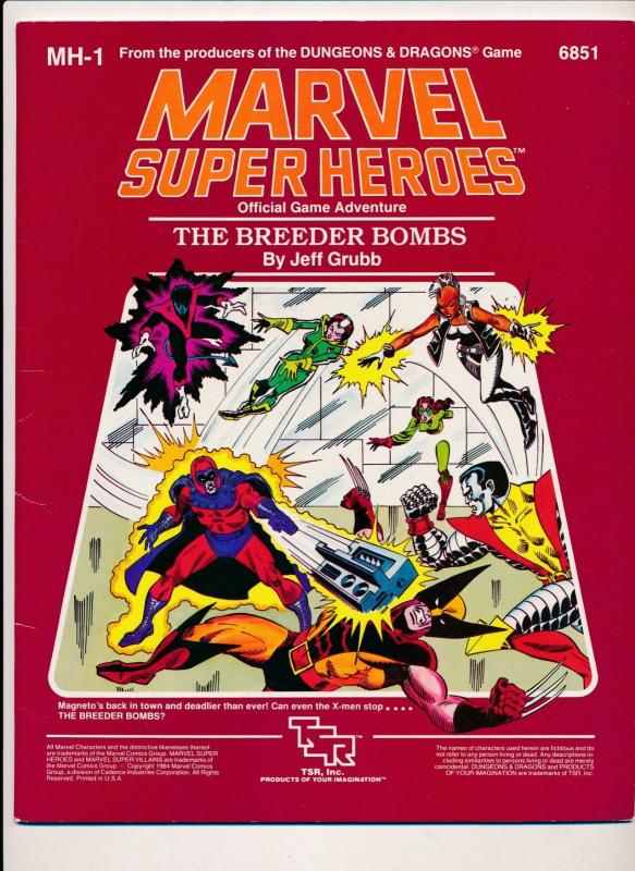 Marvel Super Heroes The Breeder Bombs D&D Style Adventure Game MH-1 6851(HX936) 