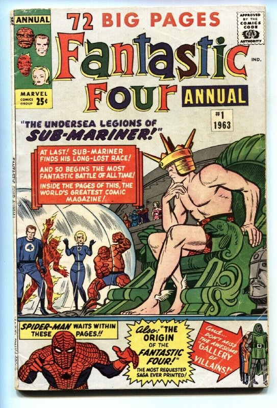 FANTASTIC FOUR ANNUAL #1 Spider-Man appears-1963-Marvel comic book