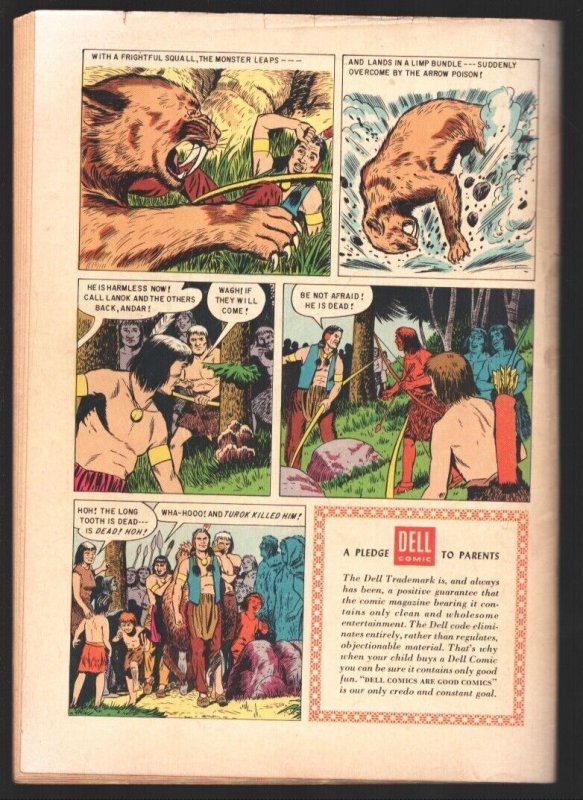 Turok Son of Stone #4 1956-Dell-Prehistoric Indian adventures-VG