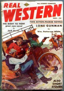 Real Western Pulp November 1937- Lone Gunman- Sam Houston- Jack Berfin VG/F